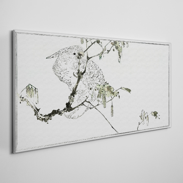 Bird on a branch Print on canvas