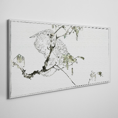 Bird on a branch Print on canvas