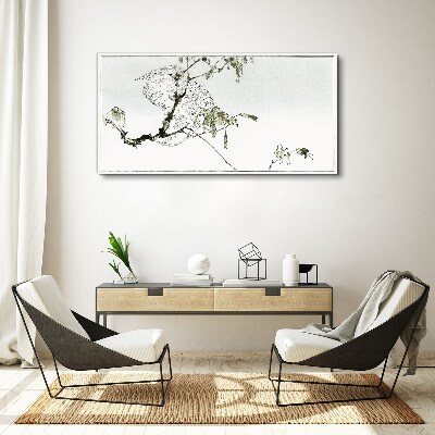 Bird on a branch Print on canvas