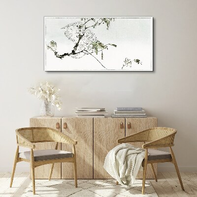 Bird on a branch Print on canvas