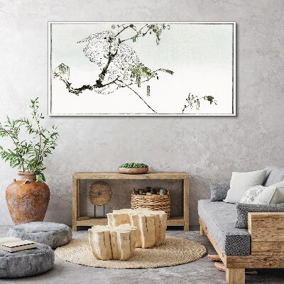 Bird on a branch Print on canvas