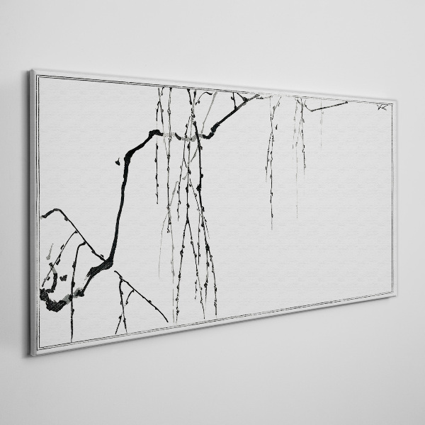 Delicate branches in monochromatic tones Canvas wall art
