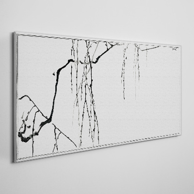 Delicate branches in monochromatic tones Canvas wall art