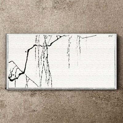 Delicate branches in monochromatic tones Canvas wall art