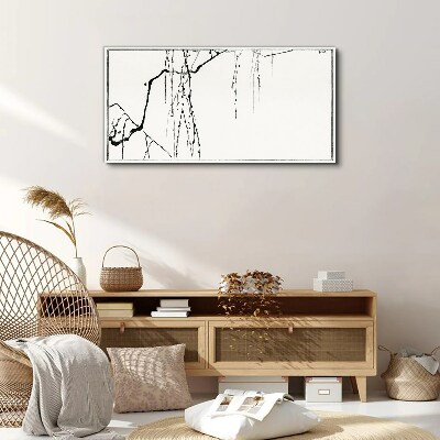 Delicate branches in monochromatic tones Canvas wall art