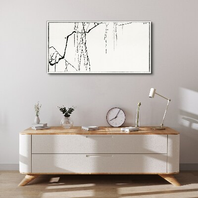 Delicate branches in monochromatic tones Canvas wall art