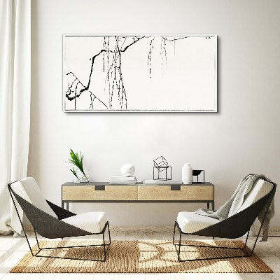 Delicate branches in monochromatic tones Canvas wall art