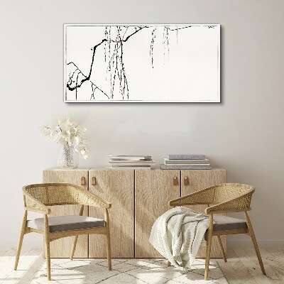 Delicate branches in monochromatic tones Canvas wall art