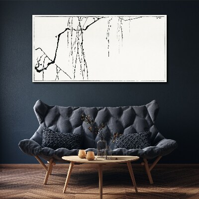 Delicate branches in monochromatic tones Canvas wall art