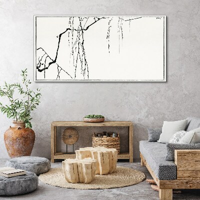 Delicate branches in monochromatic tones Canvas wall art