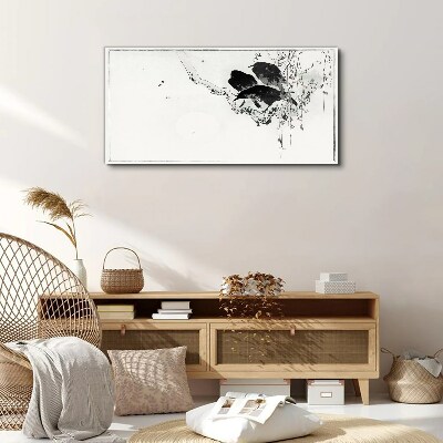 Black birds on a branch Canvas wall art