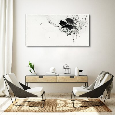 Black birds on a branch Canvas wall art