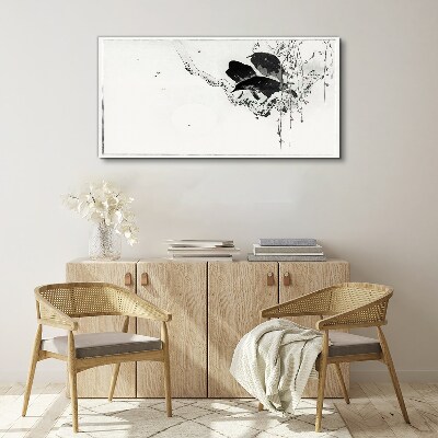Black birds on a branch Canvas wall art