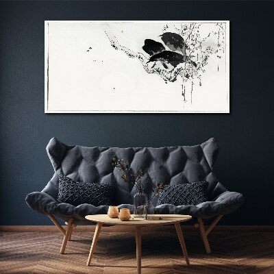 Black birds on a branch Canvas wall art