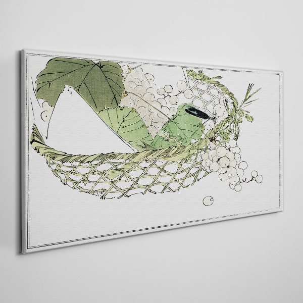 Green fruit basket Print on canvas