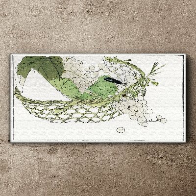 Green fruit basket Print on canvas