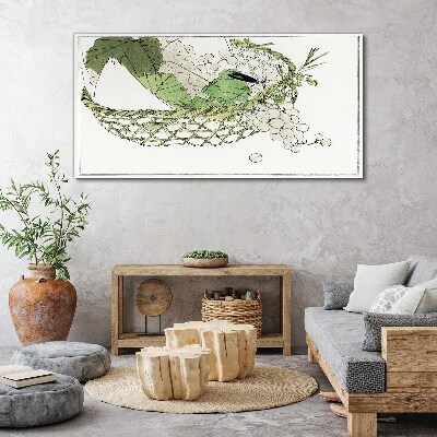 Green fruit basket Print on canvas