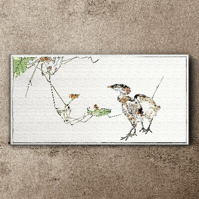 Birds among the vegetation Print on canvas