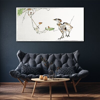 Birds among the vegetation Print on canvas