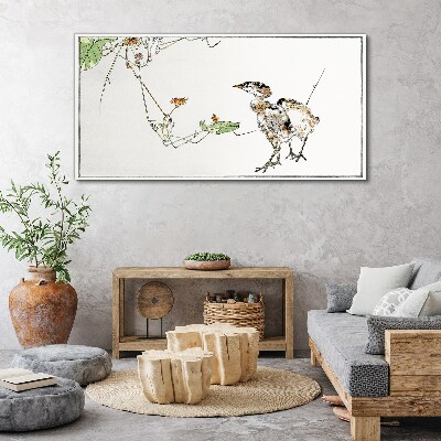 Birds among the vegetation Print on canvas