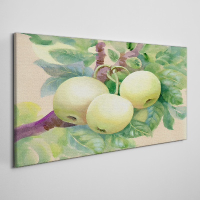 Apple branch fruit leaves Canvas print