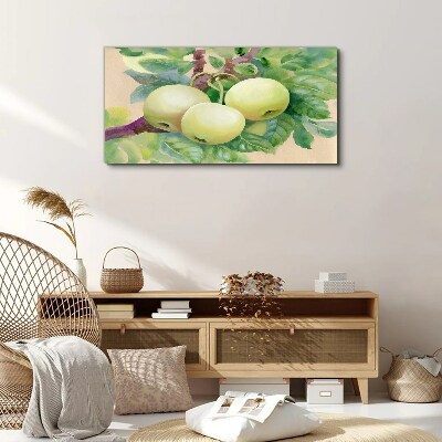 Apple branch fruit leaves Canvas print