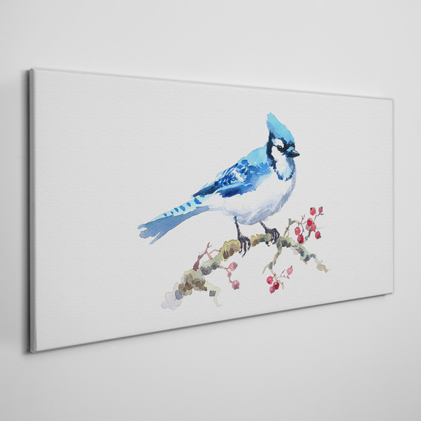 Bluebird on a branch Print on canvas