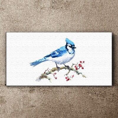 Bluebird on a branch Print on canvas