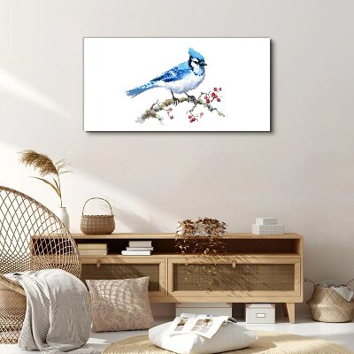 Bluebird on a branch Print on canvas