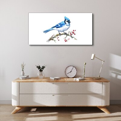 Bluebird on a branch Print on canvas
