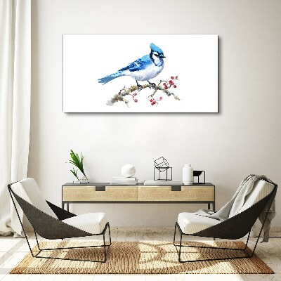 Bluebird on a branch Print on canvas