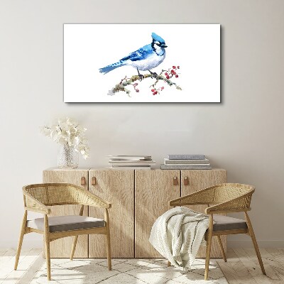 Bluebird on a branch Print on canvas