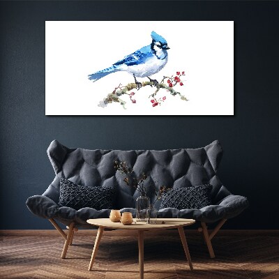 Bluebird on a branch Print on canvas
