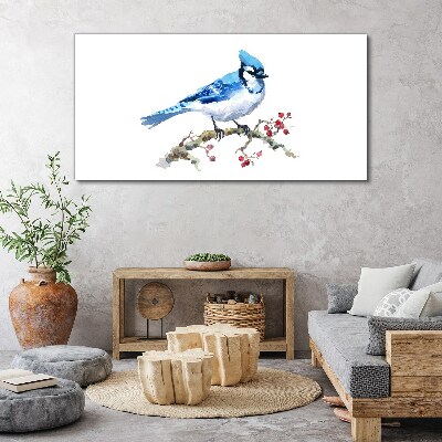 Bluebird on a branch Print on canvas