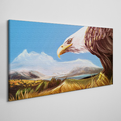 Eagle in a mountain landscape Canvas wall art