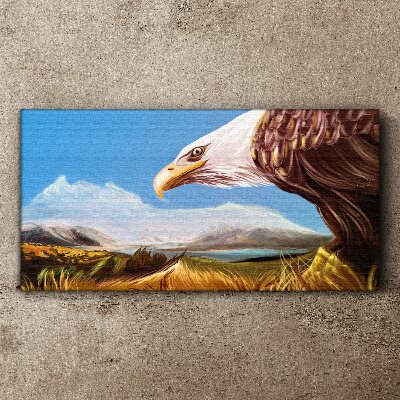 Eagle in a mountain landscape Canvas wall art