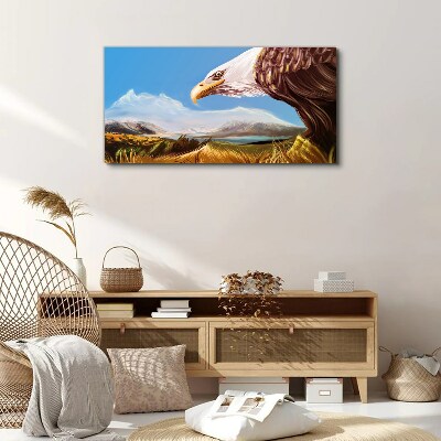 Eagle in a mountain landscape Canvas wall art
