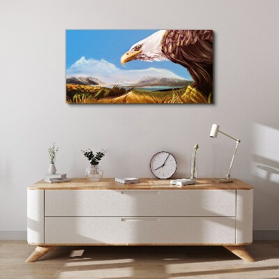 Eagle in a mountain landscape Canvas wall art