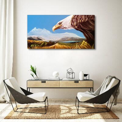 Eagle in a mountain landscape Canvas wall art