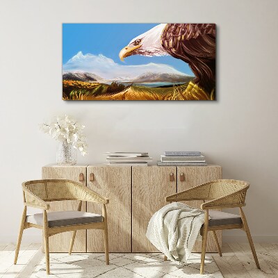 Eagle in a mountain landscape Canvas wall art
