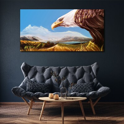 Eagle in a mountain landscape Canvas wall art