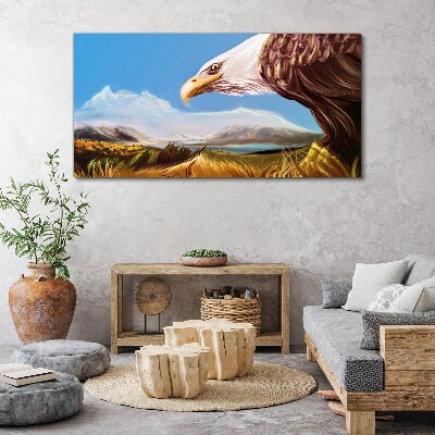 Eagle in a mountain landscape Canvas wall art