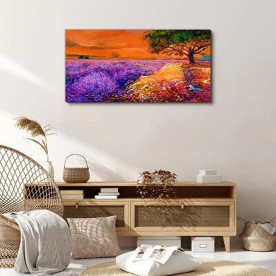 Flowers tree sky Canvas print