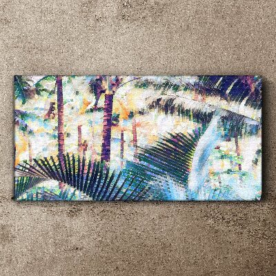 Tropical landscape in pastel colors Print on canvas