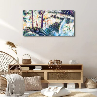 Tropical landscape in pastel colors Print on canvas