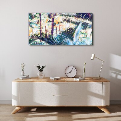 Tropical landscape in pastel colors Print on canvas