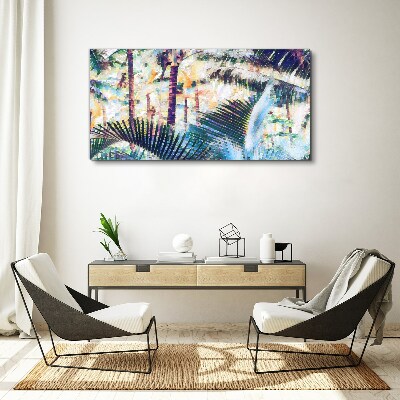 Tropical landscape in pastel colors Print on canvas