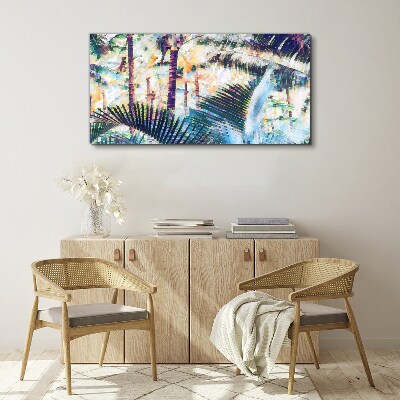 Tropical landscape in pastel colors Print on canvas
