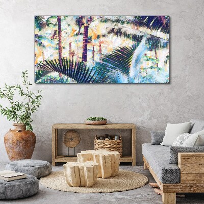Tropical landscape in pastel colors Print on canvas