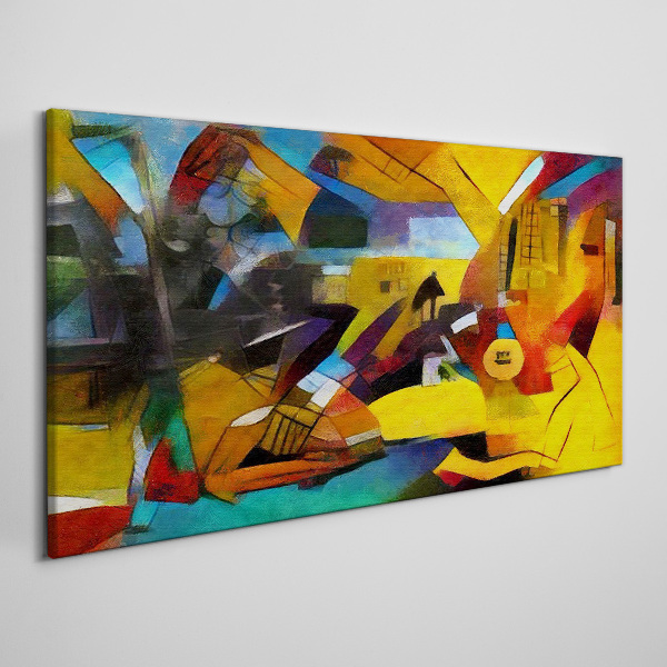 Abstract landscape in intense colors Print on canvas